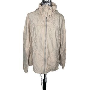Columbia Beige Omni Shade Hooded Lightweight Jacket Women’s 1X Drawstring Zip